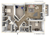Ventura Pointe Apartments in Pembroke Pines 3 bedroom 2 bathroom floor plan